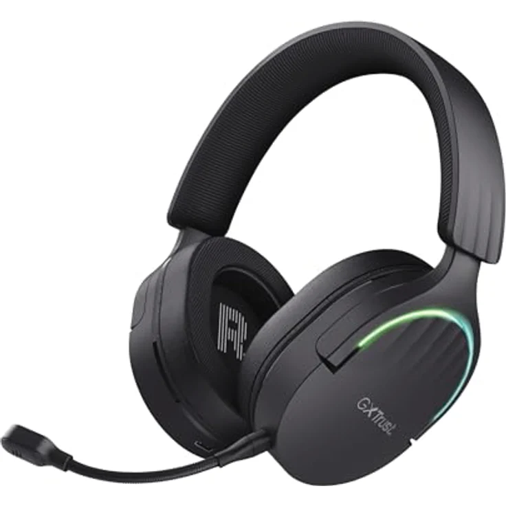 Trust Gaming GXT 491 Fayzo 7.1 Gaming Headset Bluetooth + RF 2.4 GHz, 22 Stunden Akkulaufzeit, 85% Recyclingkunststoff, RGB Over-Ear Kopfhörer Kabellos Bluetooth PC PS5 PS4 Switch - Schwarz – Bild 1