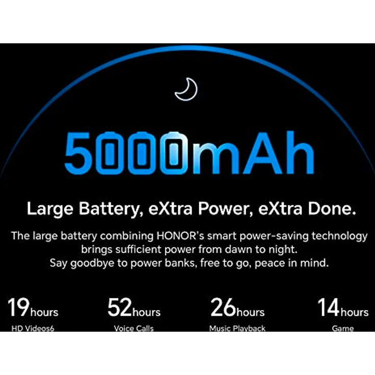 Honor 70 Lite, Smartphone 5G, 4GB+128GB, 6.5" 90Hz FullView Display, 5000mAh, Android 12, Dual SIM, Mitternachtsschwarz – Bild 4
