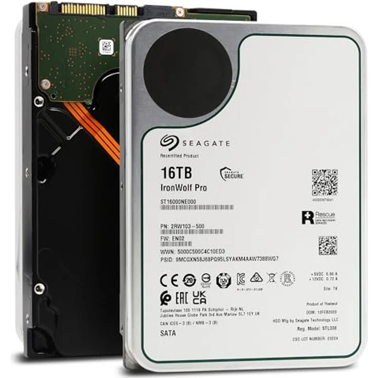 Seagate IronWolf Pro, NAS interne Festplatte 16TB HDD, 3.5 Zoll, 7200 U/Min, CMR, 256MB Cache, SATA 6GB/s, Silber. – Bild 2