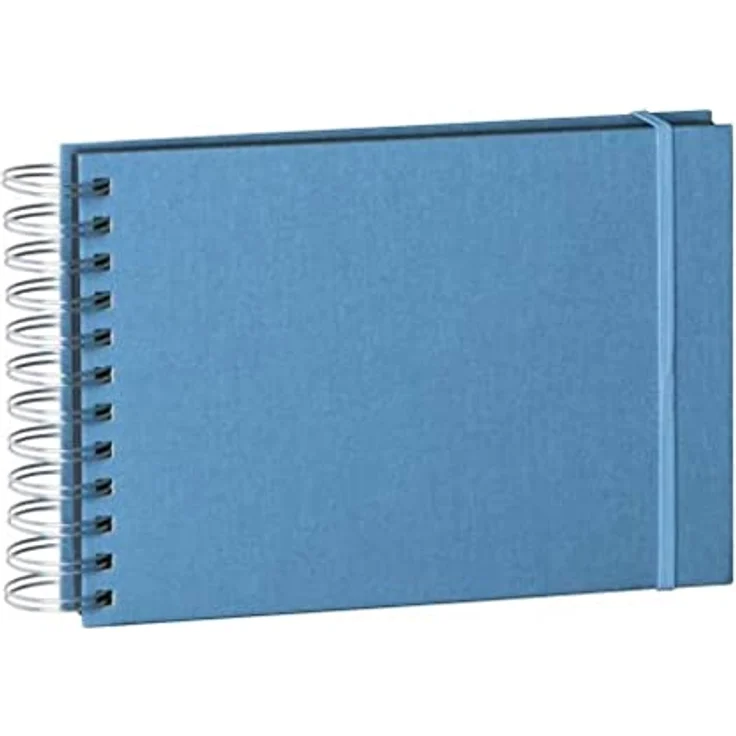 Semikolon 357550 Spiral Album Mini Mucho – 25x16 cm – Fotoalbum, 90 Seiten schwarz, Spiral-Fotobuch, azzurro hell-blau – Bild 1