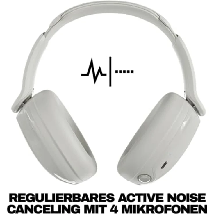 Skullcandy Hesh 540 ANC, kabelloser Over-Ear-Bluetooth-Kopfhörer mit THX Spatial Audio, Adaptive Noise Cancelling, bis zu 65 Stunden Akkulaufzeit, Mikrofon für iPhone und Android - Bone – Bild 2