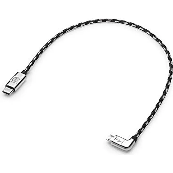 Volkswagen Original Zubehör 000051446AB Kabel VW USB-C auf Micro-USB Premiumkabel 30 cm Ladekabel Datenkabel Silber
