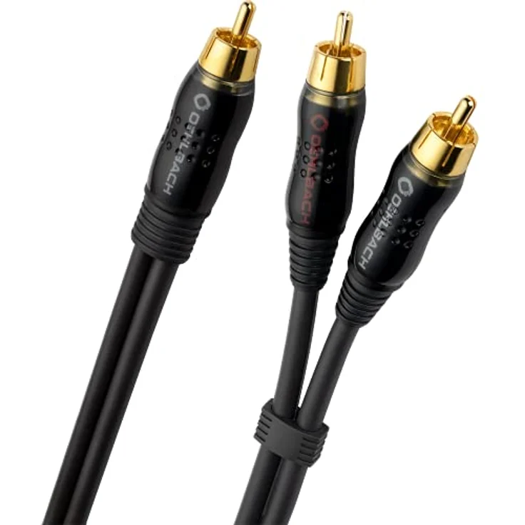 Oehlbach BOOOM | Y-Cinch Subwoofer-Kabel | 2x Cinch auf 1x Cinch | Audiokabel, OFC, rund, blau Anthrazit, 12.5 m – Bild 2
