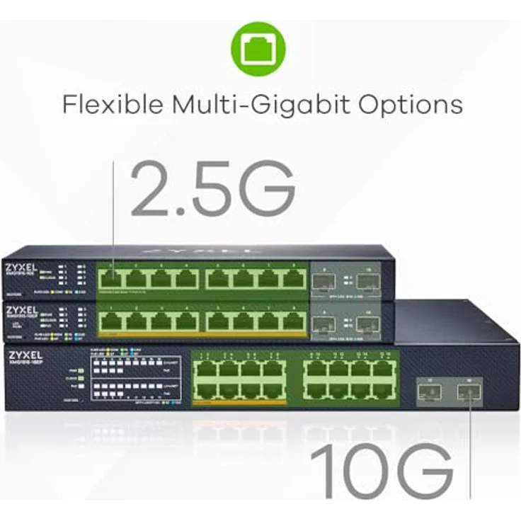 Zyxel XMG1915-10EP, 8-Port 2.5GbE, 2 SFP+, 8 x PoE++ 130W Smart Switch, hybird Mode, standalone or NebulaFlex Cloud – Bild 4