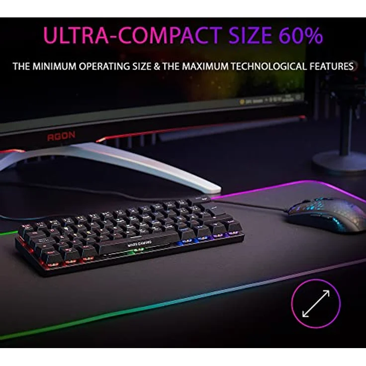 Mars Gaming MK60 Schwarz, Mechanische Gaming Tastatur FRGB, Antighosting, Switch Mechanischer Rot, Italienisch Sprache – Bild 2