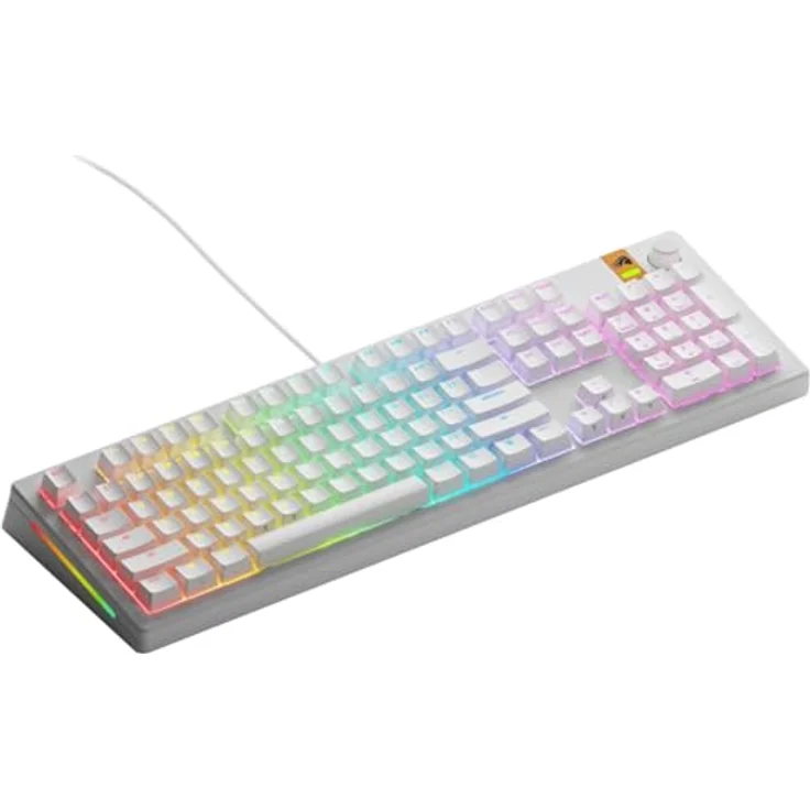 GLORIOUS GMMK 3 HE, Hot-Swap 100% Gaming-Tastatur mit Rapid Trigger, 8k-Abrufrate, MX-/HE-Schaltern, modarem Dichtungssystem und Doubleshot-PBT-Tastenkappen, Amerikanische QWERTY - Weiß – Bild 1