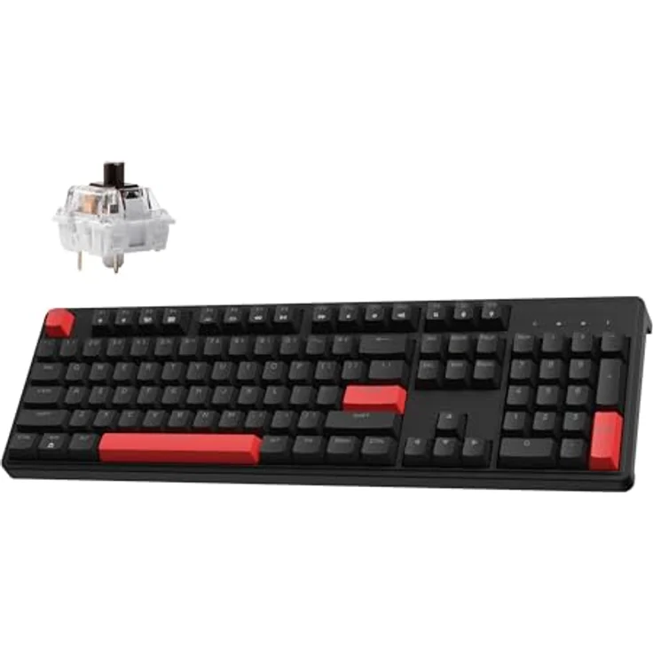 LEMOKEY X3 Kabelgebundene mechanische Gaming-Tastatur, 100% Layout mit QMK/VIA programmierbarer Tastatur, Braun – Bild 1