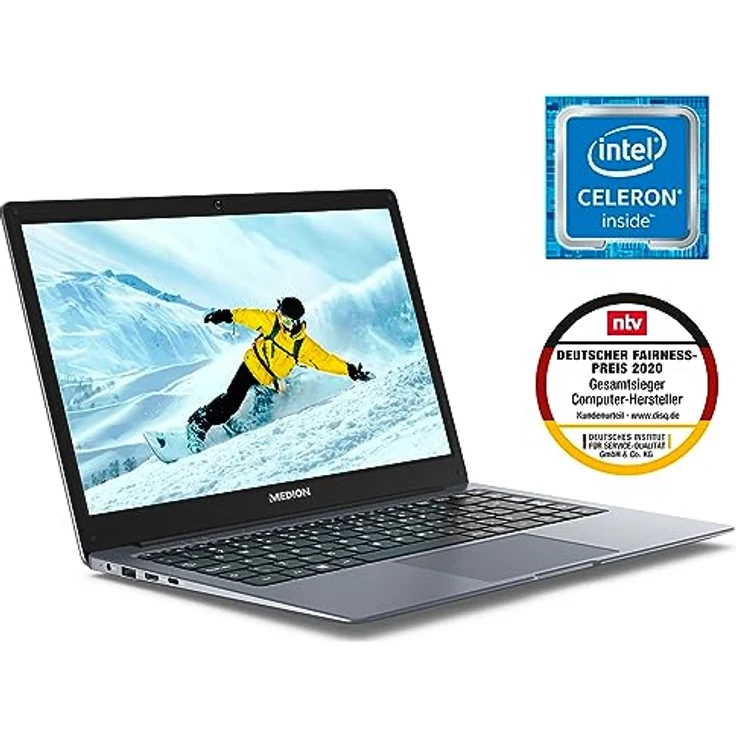MEDION E14223 35,5 cm (14 Zoll) Full HD Laptop, Intel Celeron N4120, 4GB RAM, 128GB Flash-Speicher, Webcam, Windows 11 Home – Bild 2