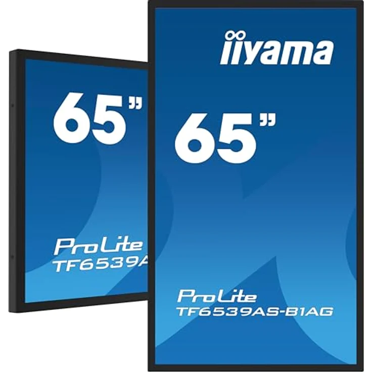 iiyama Prolite TF6539AS-B1AG 163,9cm 64,5" IPS LED-Monitor 4K UHD Open Frame 40 Punkt Multitouch Bonded PCAP kapazitiv HDMI DP RJ45 RS-232c USB2.0 IP65 Android OS AntiGlare Touch-durch-Glass 24/7, schwarz – Bild 5