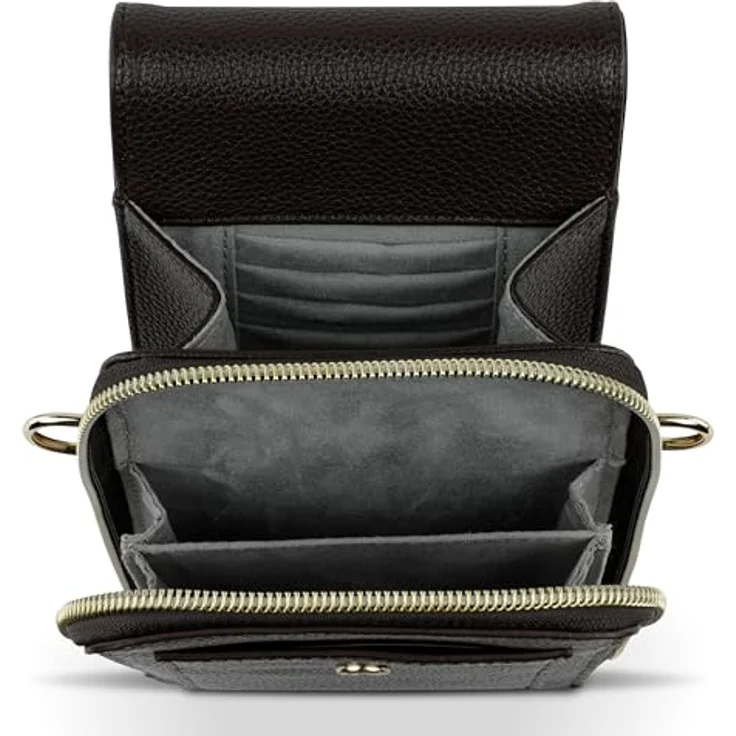 bugatti Ella Handytasche 11 cm, dunkelbraun, 100% Polyester, kompakte Schutzhülle – Bild 6