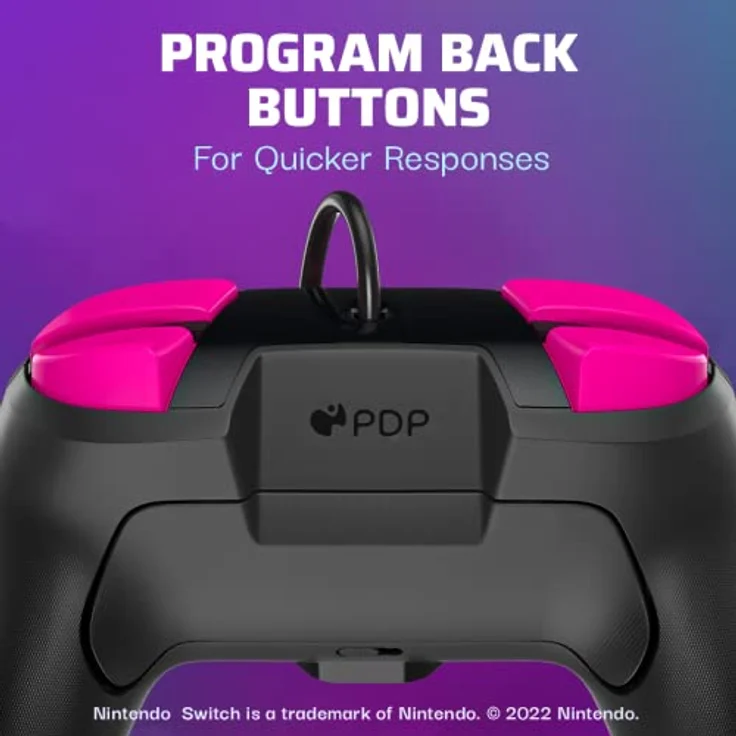 PDP Nintendo Switch Controller with 3.5mm Audio Jack - REMATCH by Calamity Ganon, Gamepad with Programmable Back Buttons, Glow-in-the-Dark Design – Bild 2