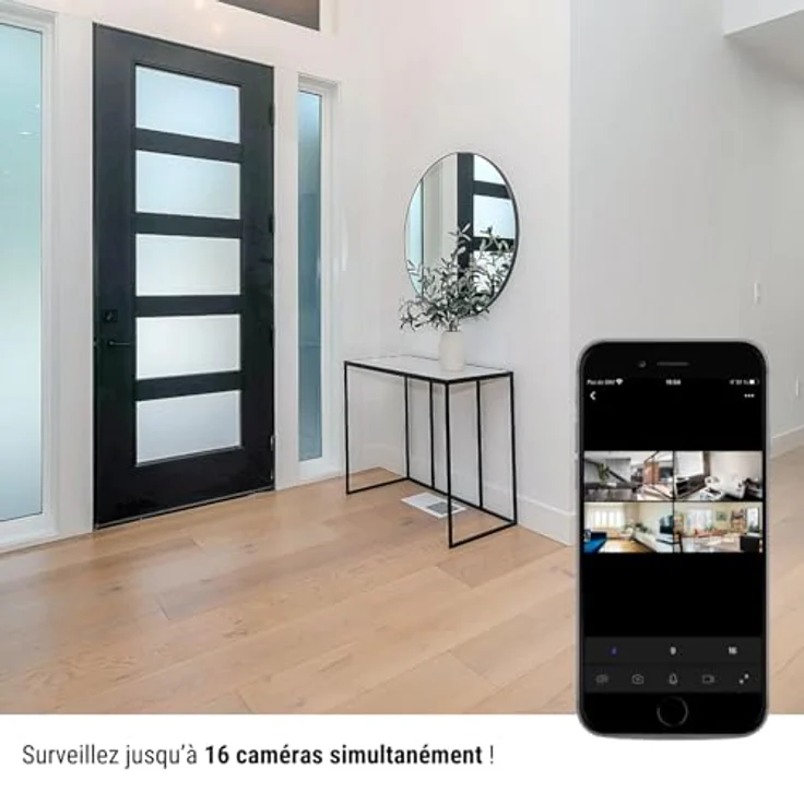 Konyks Camini 2, Überwachungskamera für den Innenbereich WiFi mit 3 MP HD-Auflösung, Bewegungserkennung, Geräuscherkennung, integrierter Sirene und Nachtsicht – Bild 4