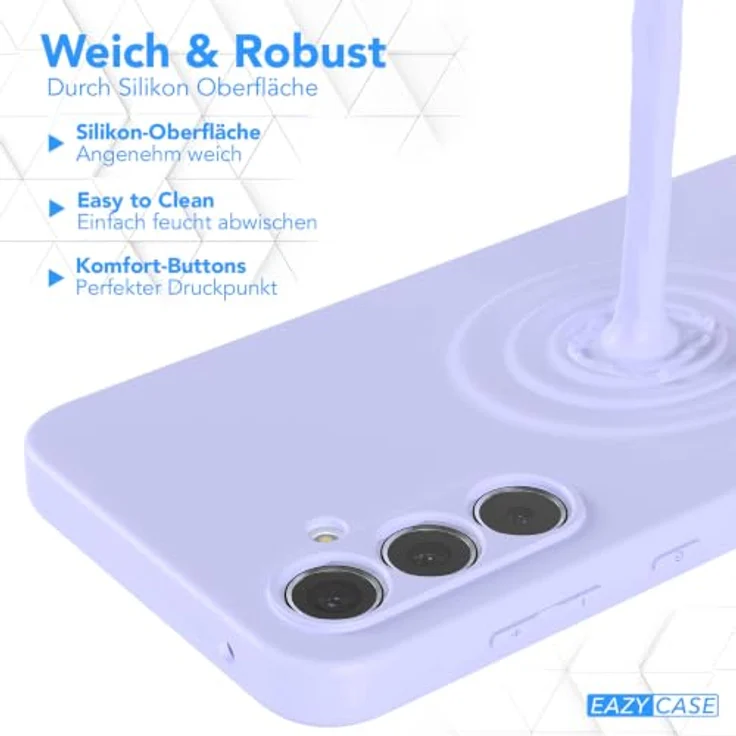 EAZY CASE Silikonhülle für Galaxy A55, dünn und stoßfest mit Kameraschutz, TPU Case in Lavendel Blau – Bild 5