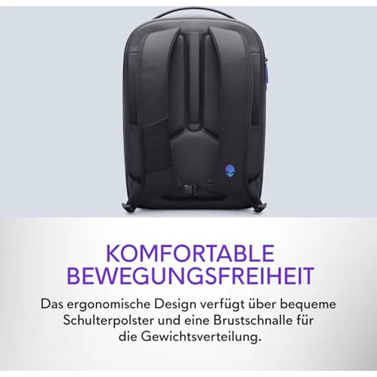 Alienware 18 Backpack - AW7825P, Laptop-Tasche mit ergonomischem Design und hochwertigem Material – Bild 3