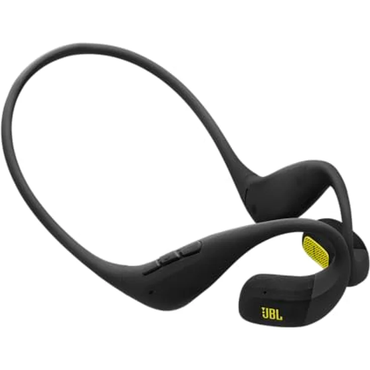 JBL Endurance Pace, Open-Ear-Sportkopfhörer mit Bluetooth, 10 Stunden Akkulaufzeit, IP68 wasser- und staubdicht, Titan-Memory-Draht Nackenbügel, Schwarz/Limette – Bild 1