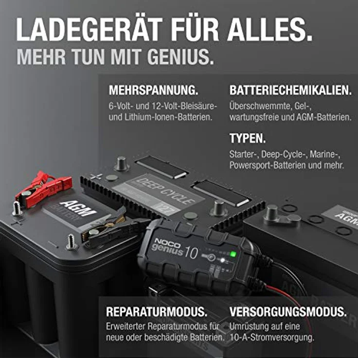 NOCO GENIUS10EU 10A Kfz-Ladegerät 6V/12V, intelligentes Ladegerät für Blei- und Lithium-Batterien – Bild 5