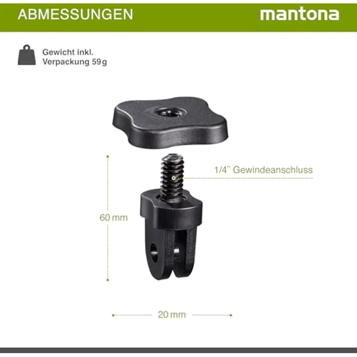 Mantona 1-4 Zoll Gewinde-Adapter für GoPro – Bild 5