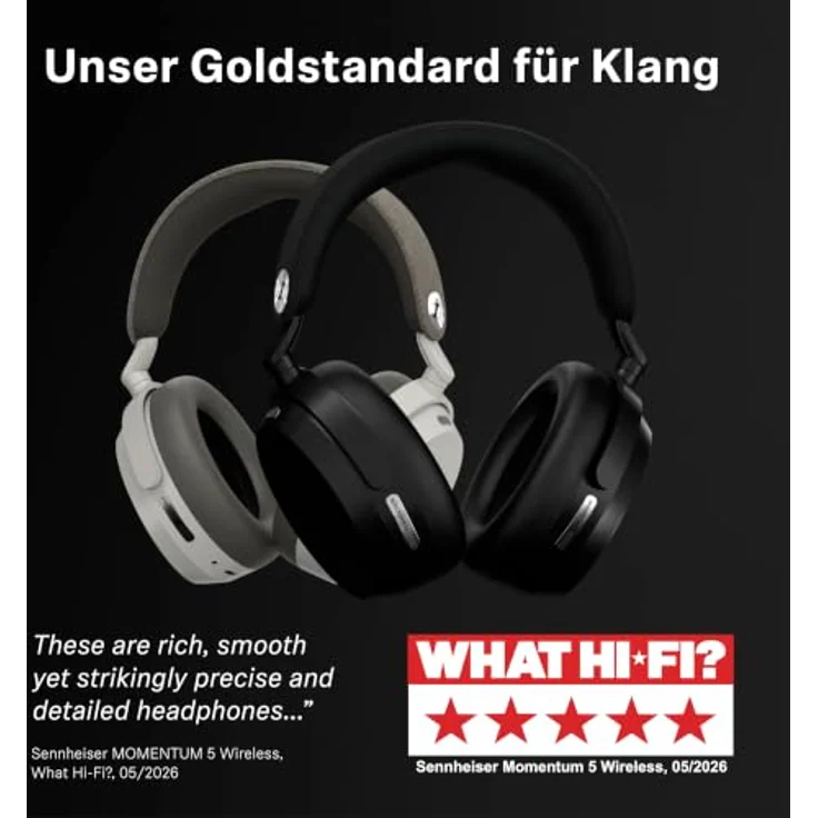 SENNHEISER MOMENTUM 5, Over-ear Kopfhörer mit Noise Cancellation und 57 Stunden Akkulaufzeit, Bluetooth Schwarz – Bild 11