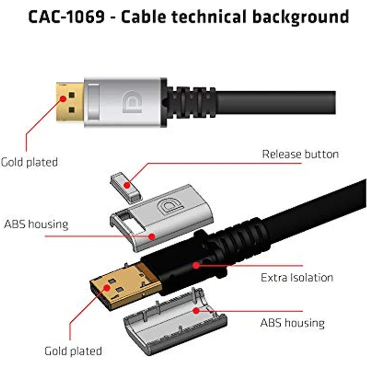Club 3D CAC-1069 DisplayPort 1.4 HBR3 8K Kabel Schwarz – Bild 8