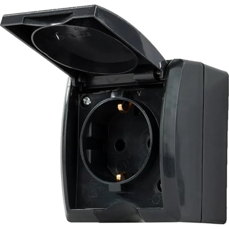 REV 0007031900 Aufputz-Steckdose IP44 Schwarz – Bild 2
