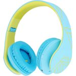 PowerLocus Kabellose Kopfhörer für Kinder PowerLocus P2 (blau-grün) mit Bluetooth und 20 Stunden Betriebszeit
