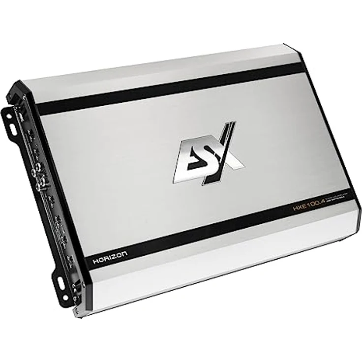 ESX HORIZON 4 Kanal Endstufe AMP HXE100.4 Verstärker, Aluminium Kühlkörper, 4 x 120/200 Watt, silber – Bild 2