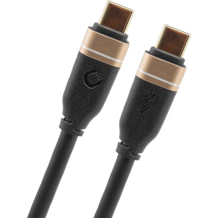 OEHLBACH Data Link CC, USB-C auf USB-C Kabel mit 20 Gbit/s und 60W Ladeleistung, schwarz, 1 m