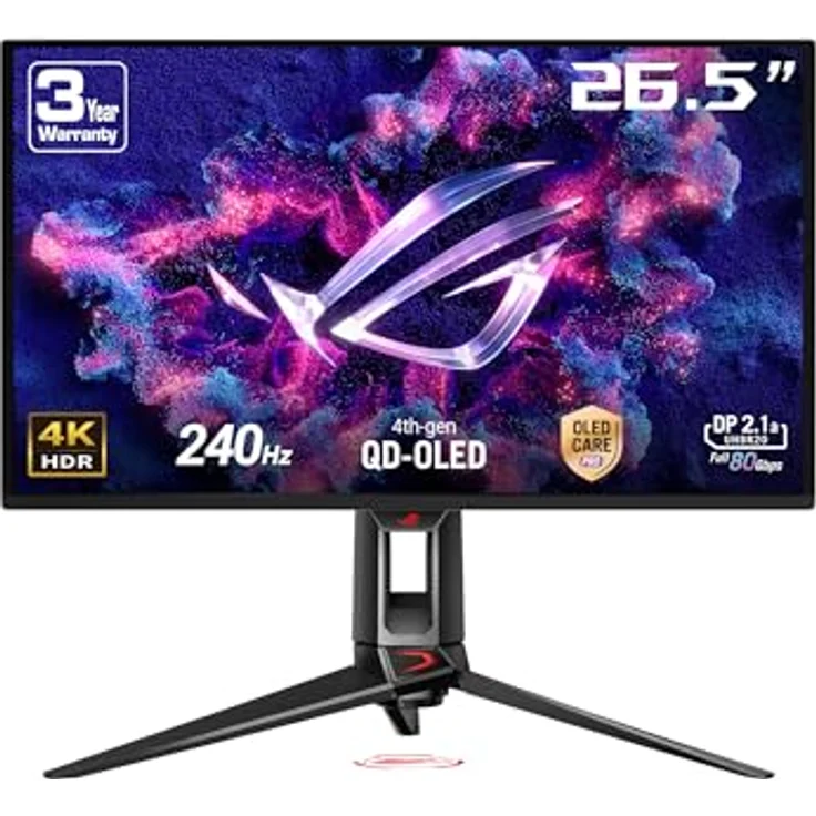 ASUS ROG Swift PG27UCDM 67,3cm (26,5") 4K OLED Gaming Monitor 16:9 HDMI/DP/USB-C PD90W 240Hz 0,03ms – Bild 1