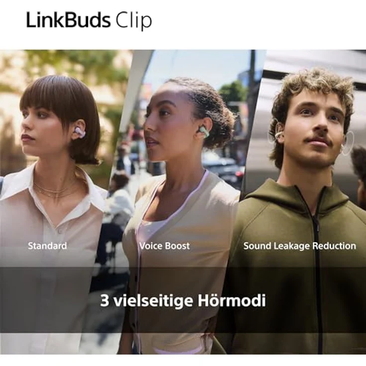 Sony LinkBuds Clip, Kabellose Kopfhörer mit 9 Stunden Akkulaufzeit, Schwarz, mit DSEE-Technologie und KI-Rauschunterdrückung – Bild 5