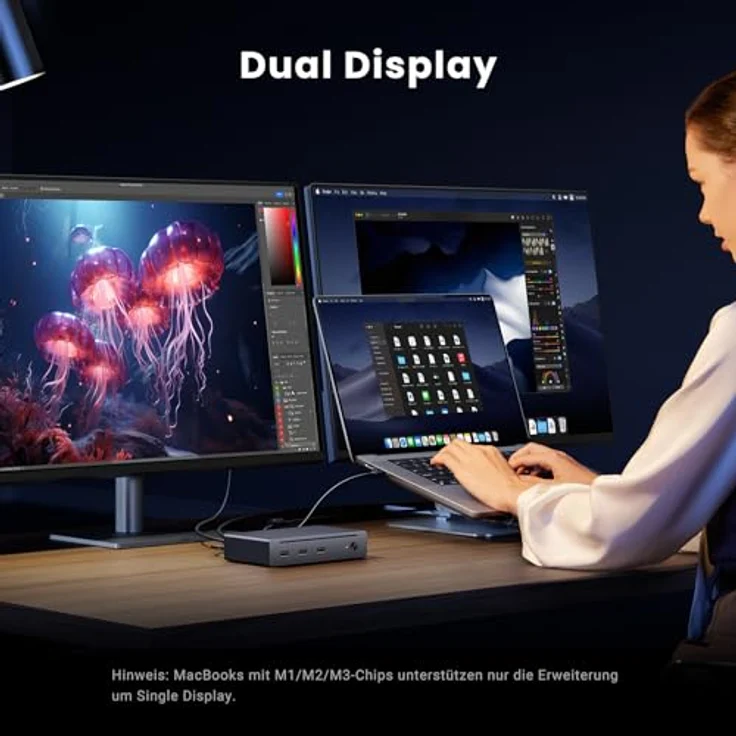 UGREEN Revodok Max 208 Thunderbolt 4 Dock 40Gbps 8-in-1 Docking Station - Dual 4K@60Hz Display, Single 8K, 85W Aufladen, Gigabit Ethernet – Bild 4