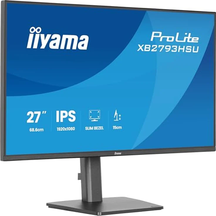 iiyama Prolite XB2793HSU-B1, 27" IPS LED-Monitor Full-HD 120Hz mit Höhenverstellung, Pivot und USB-Hub, schwarz – Bild 1