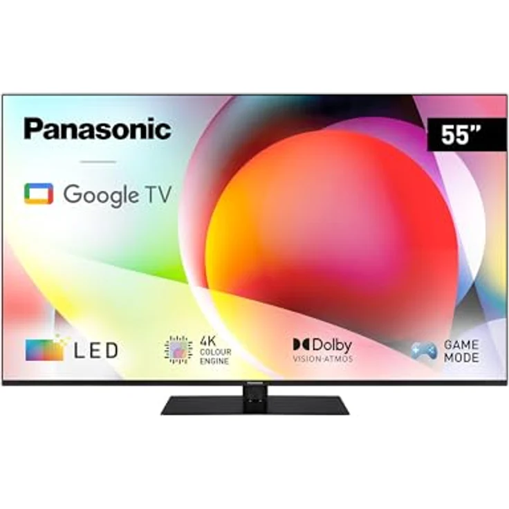Panasonic TN-55W70AEZ, W70-Serie 55 Zoll 4K Ultra HD LED Smart TV, 2024, Google Assistant, Chromecast, Dolby Vision & Atmos, Gaming-Modus, Bluetooth, Schwarz – Bild 1