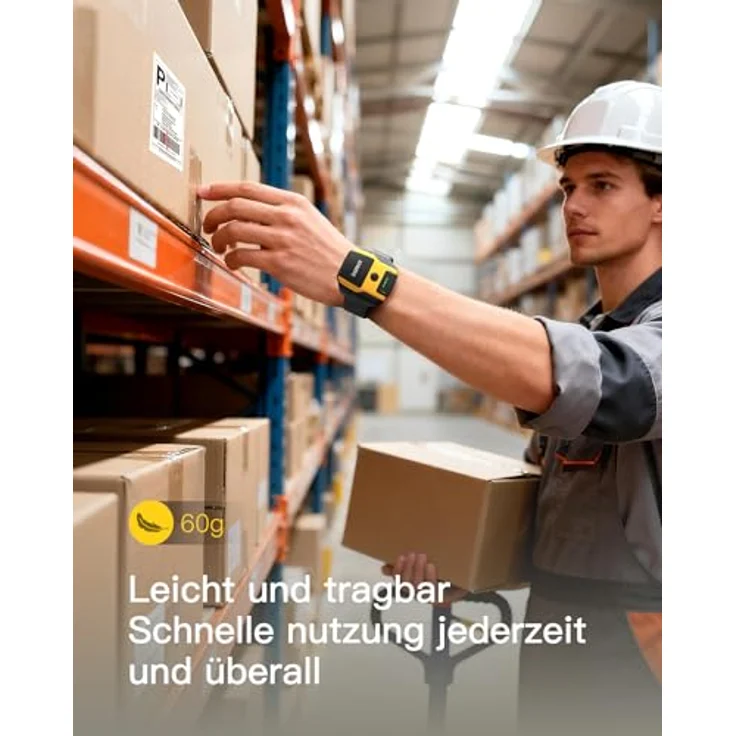 Inateck Nano 370, Kabelloser 2D Barcode Scanner im Armbanduhr-Stil, Ergonomisches Design, Sprachsteuerung, Bluetooth und USB-C, kompatibel mit Windows/Android/macOS/iOS – Bild 3