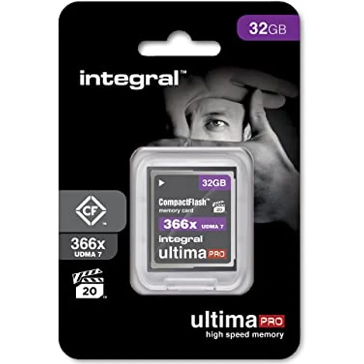 Integral 32GB Compact Flash Karte UDMA-7 366x VPG-20 55MB/s Lesen und 25MB/s Beschreiben Professionelle High Speed Speicherkarte