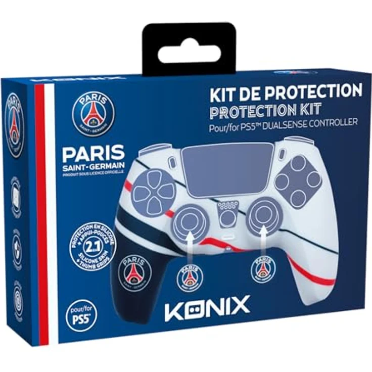 Konix 82531124022, Gamepad für PlayStation 5, Schwarz/Blau/Grau, rutschfeste Oberfläche, Plug & Play, Kunststoff – Bild 7