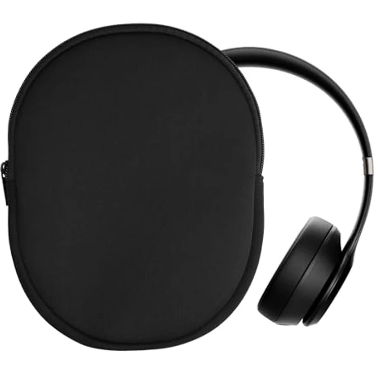 kwmobile Hülle kompatibel mit Beats Solo 4 / Solo 3 Wireless / Marshall Major V, Neopren Tasche für Headset, robust und schwarz, mit Reißverschluss, Innenmaße 23,5 x 18 cm – Bild 1