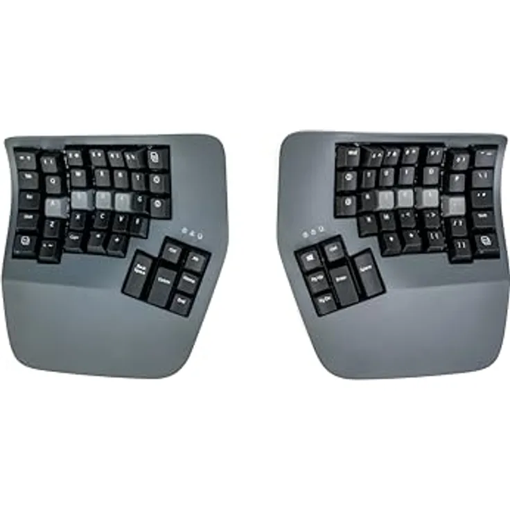 KINESIS Advantage360 PRO Linear Quiet, ergonomische Tastatur mit modularer Anordnung und integrierten Aufstellern, schwarz