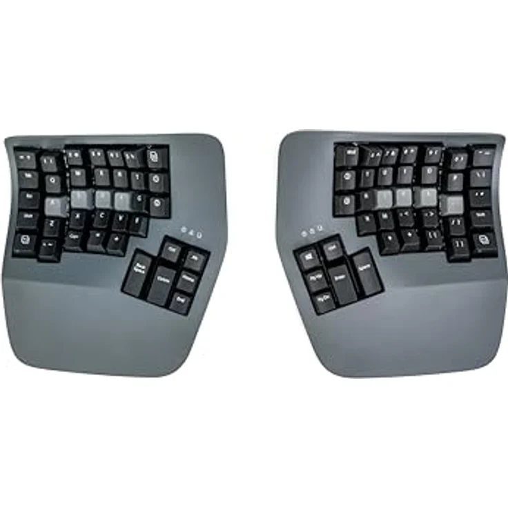 KINESIS Advantage360 PRO Linear Quiet, ergonomische Tastatur mit modularer Anordnung und integrierten Aufstellern, schwarz – Bild 1