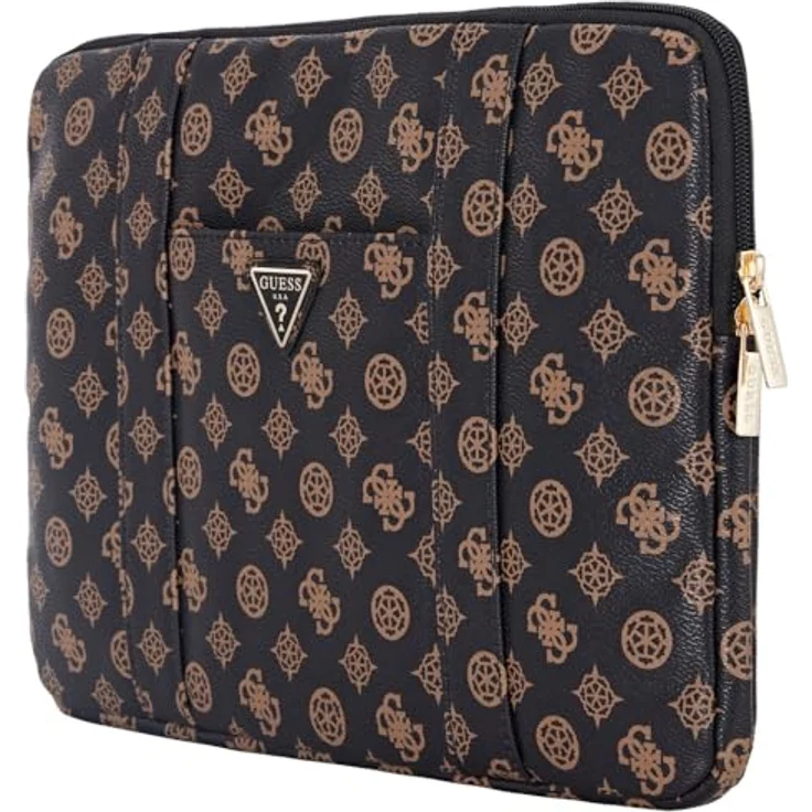 CG MOBILE Guess Sleeve 14" Peony Pocket Triangle Bag, Laptoptasche aus Öko-Leder, Schwarz, für Laptops bis 14 Zoll – Bild 2