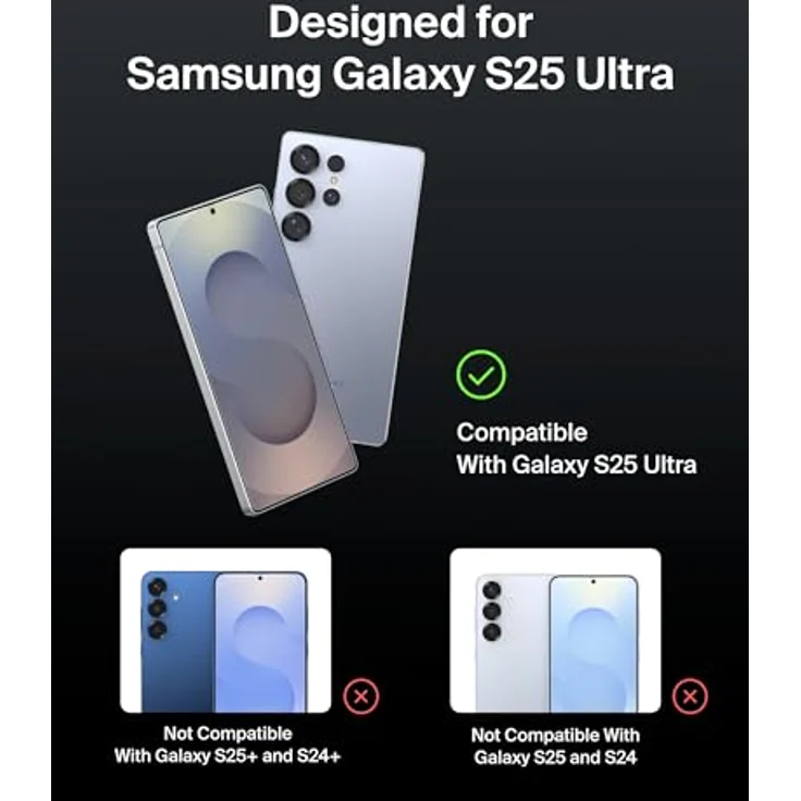 Belkin ScreenForce InvisiGlass Panzerglas für Samsung Galaxy S25 Ultra, antimikrobielle, kratzfeste Displayschutzfolie mit Positionierungsschale - Recyceltes Glas, Härtegrad 9H – Bild 2