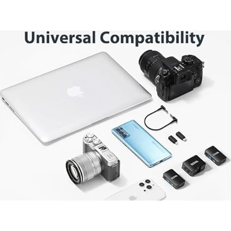 Boya Boyamic Wireless Mikrofon Set, 2,4 GHz Digitalfrequenzsystem mit 8 GB Speicher, bis zu 300 Meter Reichweite, 15 Stunden Akku, OLED-Display, schwarze Farbe – Bild 6