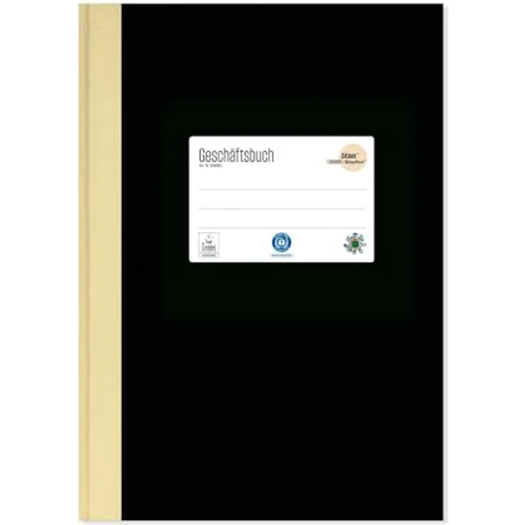 Ursus - Ludwig Bähr Notizbuch A4, 96 Blatt kariert, 80g/qm, Halbleineneinband schwarz, fadenheftig – Bild 1