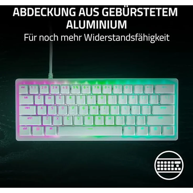 RAZER Huntsman V3 Pro Mini, Gaming Tastatur, 60% kompakt, Opto-Mechanical mit Razer Analog Optical Switches, kabelgebunden, farbe: Weiß – Bild 6