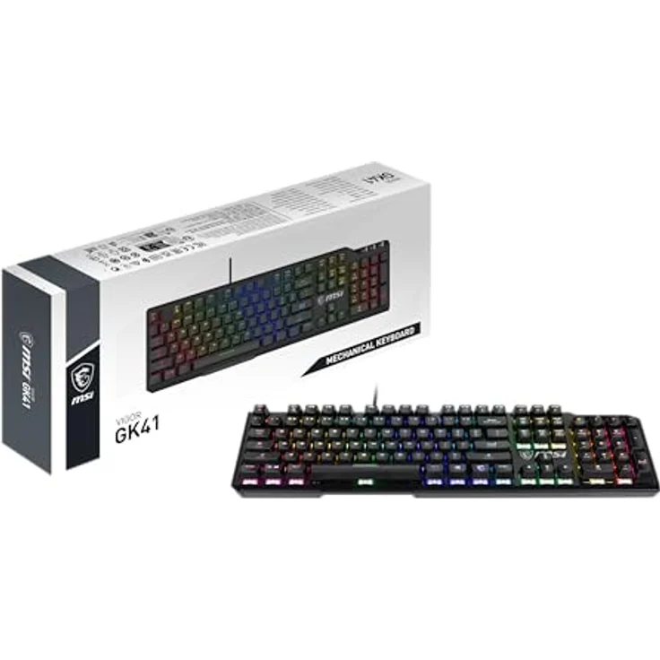 MSI Vigor GK41 Mechanische Gaming-Tastatur (DE-Layout) QWERTZ - Kailh Red Switches, RGB, USB 2.0 – Bild 1