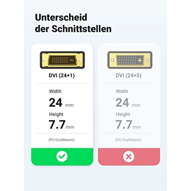 UGREEN HDMI DVI adapter DVI 24+1 Adapter HDMI mit 1080P, High Speed DVI auf HDMI bidirektional Konverter unterstützt 3D , Full HD vergoldete Kontakte, 1m, Schwarz – Bild 7