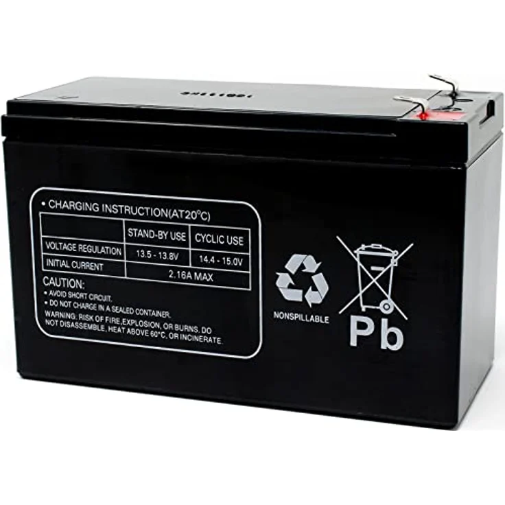 akku-net Bleiakku MP7,2-12 VDs, 12V, 7,2Ah, wartungsfreier Lead-Acid Akku, Schwarz – Bild 2