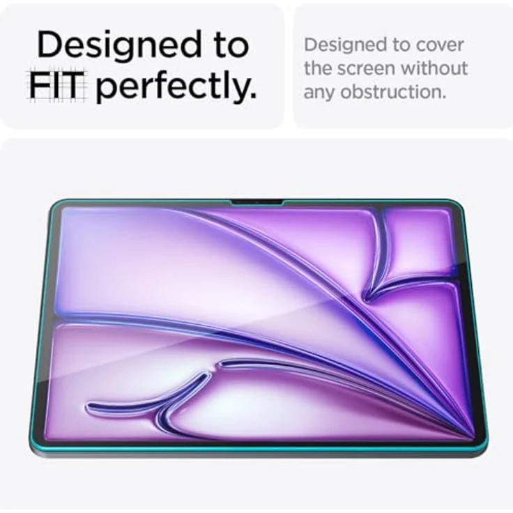 Spigen Glas.tR EZ Fit Schutzglas kompatibel mit iPad Air 13 Zoll M2 (2024), Installationsschablone, Kristallklar, 9H Folie – Bild 5