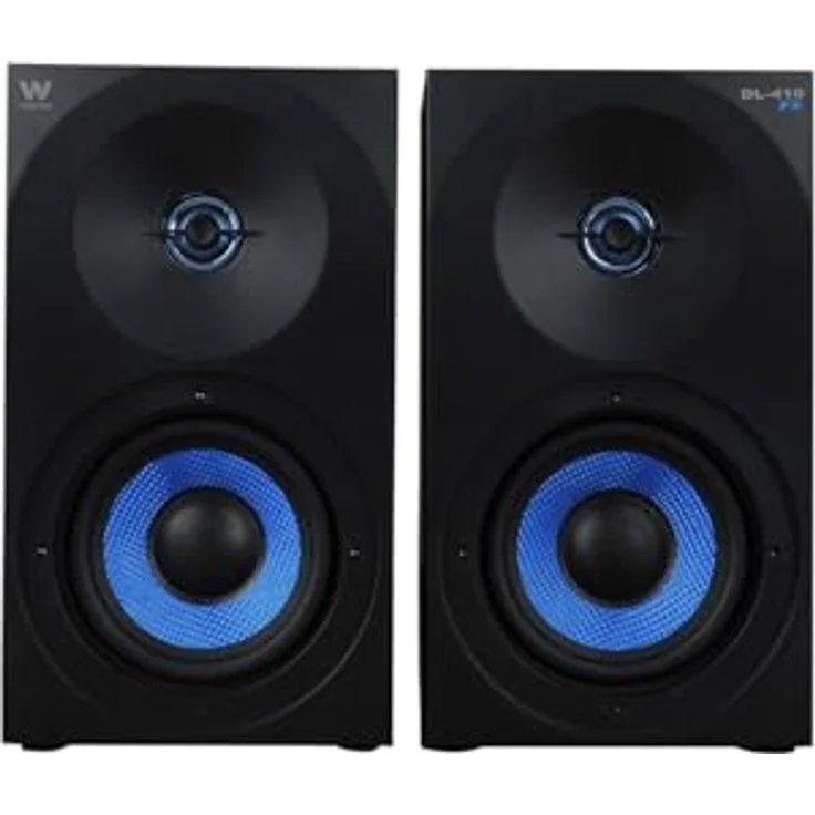 Woxter Dynamic Line 410 FX - 2.0 Stereo-Gaming-Lautsprecher (mit Strom versorgt mit Leistung 150W, Holz, 4, Woofer, 2 Hochtöner, 3,5 mm, RCA, Bassreflex-Control (Lautstärke, Höhen, Bass), Farbe schwarz – Bild 3