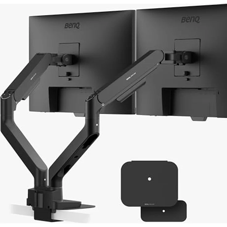 BenQ BDH01 Dual-Monitorarm für 2×35" / 20 kg, höhenverstellbar, stabil, Gasfeder, VESA 75x75 / 100x100, Klemmen- oder Schraubbefestigung – Bild 1