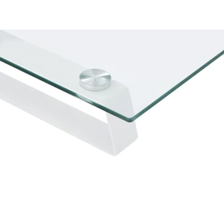 vidaXL Monitorständer, Monitorerhöhung mit Stauraum, ergonomisches Design aus Hartglas und Metall, Weiß 60x35x8cm – Bild 4